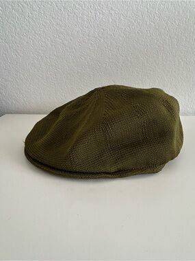 Stetson Olive Green Knit Newsboy Cap Golf Hatteras Small-Medium